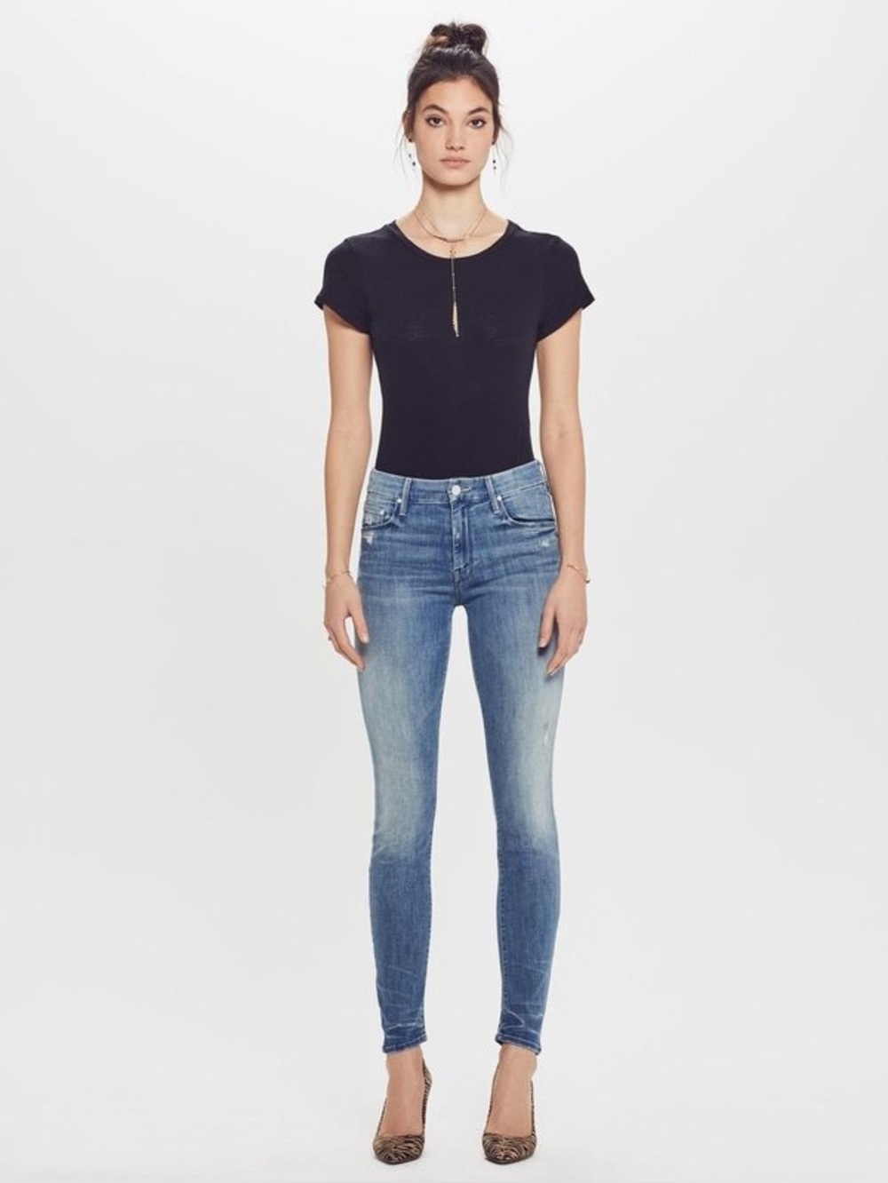 Mother Denim The Looker Skinny Jeans 26 in Graffiti Girl Wash Distressed Casual
